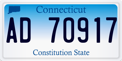 CT license plate AD70917