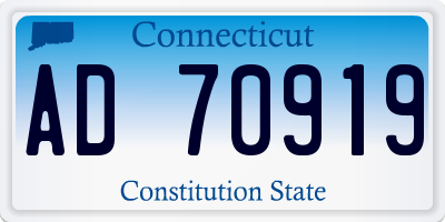 CT license plate AD70919