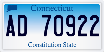 CT license plate AD70922