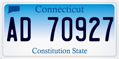 CT license plate AD70927