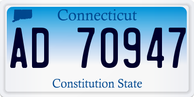 CT license plate AD70947