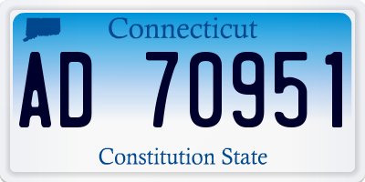 CT license plate AD70951
