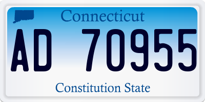 CT license plate AD70955