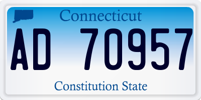 CT license plate AD70957