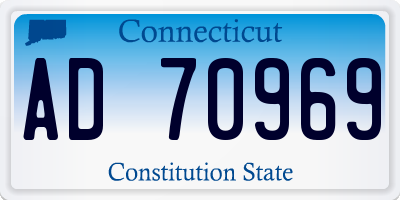 CT license plate AD70969
