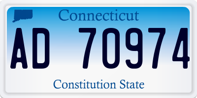 CT license plate AD70974