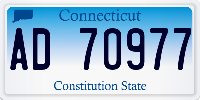 CT license plate AD70977
