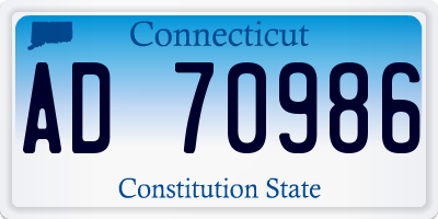 CT license plate AD70986