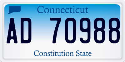 CT license plate AD70988