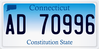 CT license plate AD70996