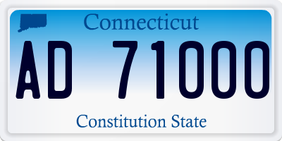 CT license plate AD71000