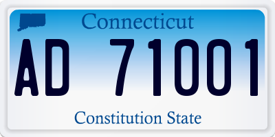 CT license plate AD71001
