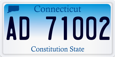 CT license plate AD71002