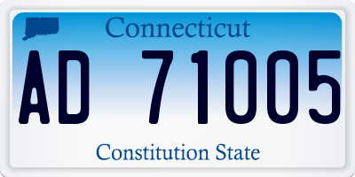 CT license plate AD71005