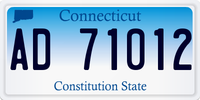 CT license plate AD71012