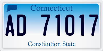 CT license plate AD71017