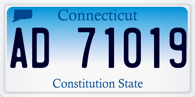 CT license plate AD71019