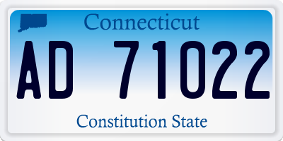 CT license plate AD71022