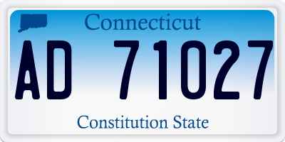 CT license plate AD71027