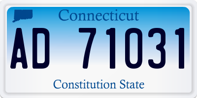 CT license plate AD71031