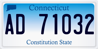 CT license plate AD71032