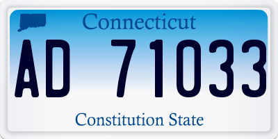 CT license plate AD71033