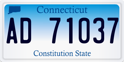 CT license plate AD71037
