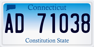 CT license plate AD71038