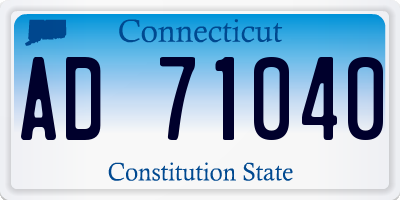 CT license plate AD71040