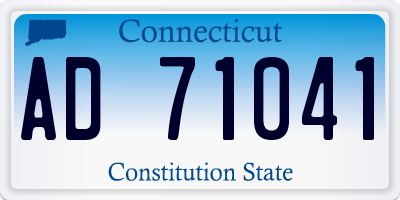 CT license plate AD71041