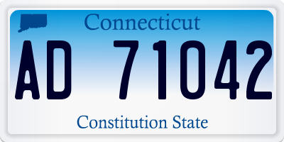 CT license plate AD71042