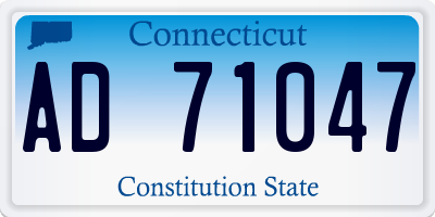 CT license plate AD71047