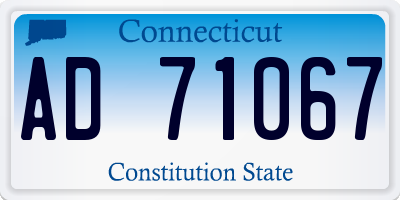 CT license plate AD71067