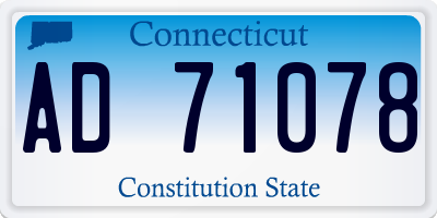 CT license plate AD71078
