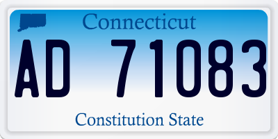 CT license plate AD71083