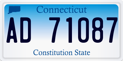 CT license plate AD71087