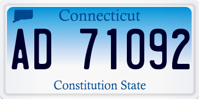 CT license plate AD71092
