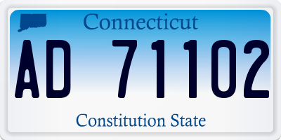 CT license plate AD71102