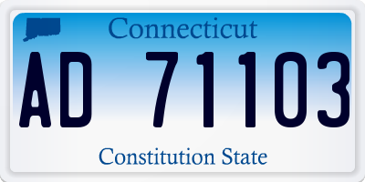 CT license plate AD71103