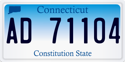 CT license plate AD71104