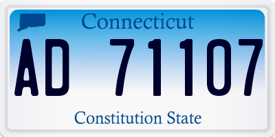 CT license plate AD71107