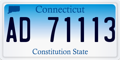 CT license plate AD71113