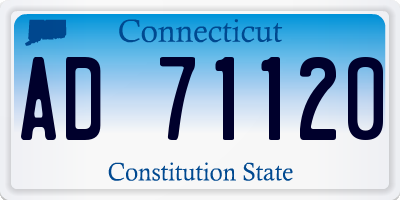 CT license plate AD71120