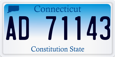 CT license plate AD71143