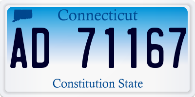 CT license plate AD71167