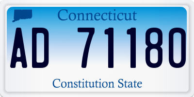 CT license plate AD71180