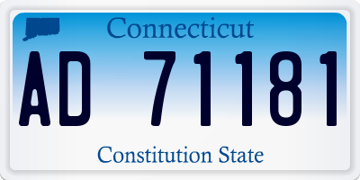 CT license plate AD71181