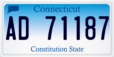 CT license plate AD71187