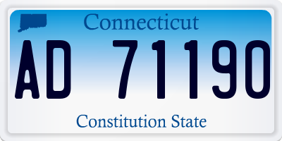 CT license plate AD71190