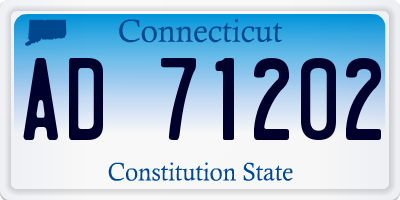 CT license plate AD71202